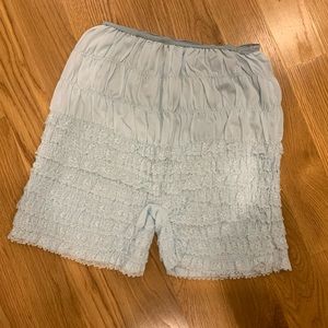 Vintage 70s baby blue lace bloomers, size medium